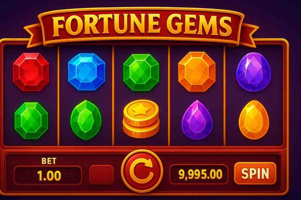 Fortune Gems slot game com gemas coloridas disponível na 2UUU plataforma